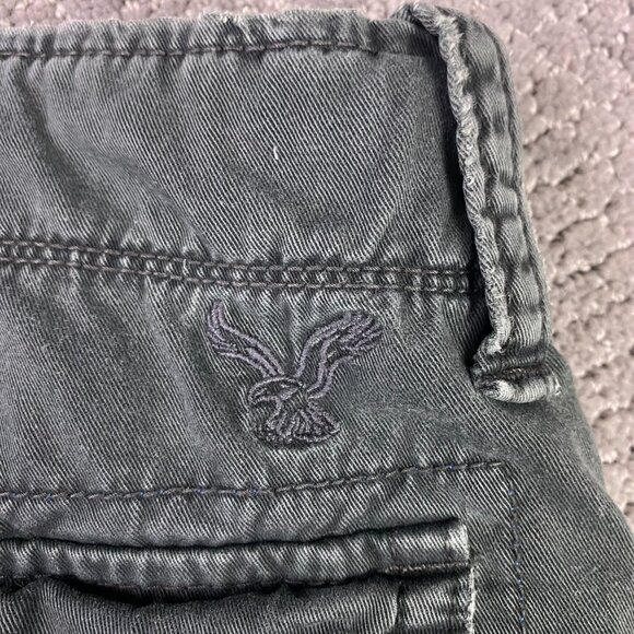 Vtg American Eagle Classic Length Cargo Shorts Mens 38 Black Gray Heavyweight - Picture 4 of 13